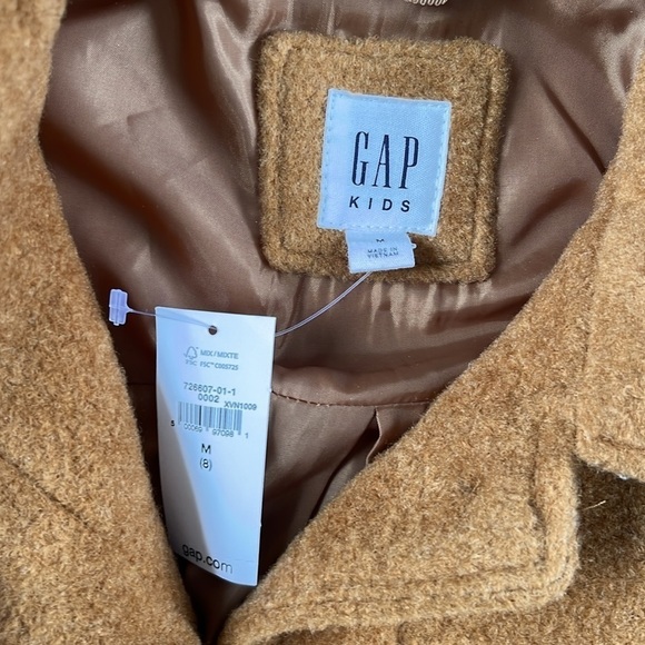 NWT Gap Kids Boucle Jacket Tan Brown Button Down Medium (8) - Picture 5 of 7